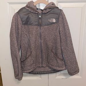 The North Face pink and grey xs kids hoodie